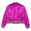 JEYPINMI Kids Girls Bomber Jacket Long Sleeve Jazz Dance Crop Top Zipper Coat Outerwear Sparkle Clubwear Rose 8 Years view 3