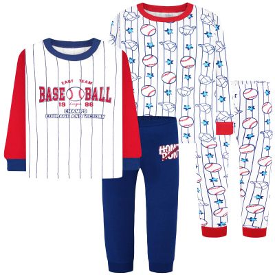 DAUGHTER QUEEN Boys Pajamas 18-24 Months Baseball PJs 100% Cotton Long Sleeve Pj Sets Baby Toddler Sleepwear Sports Jammies Sleeping Clothes Outfits 18m/Mo 24m/Mth
