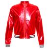 FEESHOW Girls Boys Sequined Metallic Bomber Jacket Zip Up Coat Outerwear for Hip Hop Jazz Sports Diaco Party Wear Red 12 Years view 1
