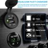 10 Gang Marine Rocker Switch Panel with Fuses, LED Voltmeter Dual USB Car Charger Power Socket Boat Horn Button 12V 24V RV Waterproof Switch Panel with Breakers for Truck Automotive (Green) view 4