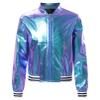 FEESHOW Girls Boys Sequined Metallic Bomber Jacket Zip Up Coat Outerwear for Hip Hop Jazz Sports Diaco Party Wear Colorful 8 Years view 1