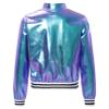 FEESHOW Girls Boys Sequined Metallic Bomber Jacket Zip Up Coat Outerwear for Hip Hop Jazz Sports Diaco Party Wear Colorful 8 Years view 2