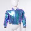 FEESHOW Girls Boys Sequined Metallic Bomber Jacket Zip Up Coat Outerwear for Hip Hop Jazz Sports Diaco Party Wear Colorful 8 Years view 3