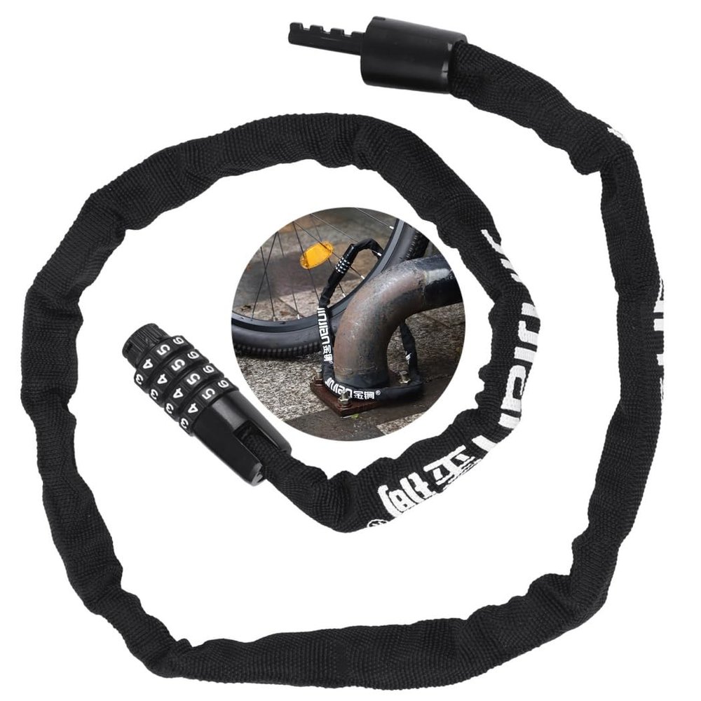 Security Resettable Bicycles, Anti-Theft 36-Inch Bike Chain Lock Chain Electric Lock, Combination Bicycles, Fences, Doors, Bicycle for Bike Scooters, Scooters, Gates, Motorbikes, for 4-Digit Lock