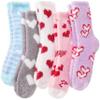 Anlisim Womens Fuzzy Socks Cozy Fluffy Winter Cabin Slipper Warm Fleece Soft Thick Comfy Socks(One Size, Heart shape)