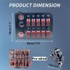 10 Gang RV Rocker Switch Panel with Horn Button Voltmeter Dual USB Power Outlet Socket 12V 24V Marine Waterproof Switch Panel with Fuse Circuit Breaker for Boat Bus Truck Automotive (Red) view 2