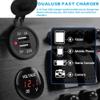 10 Gang RV Rocker Switch Panel with Horn Button Voltmeter Dual USB Power Outlet Socket 12V 24V Marine Waterproof Switch Panel with Fuse Circuit Breaker for Boat Bus Truck Automotive (Red) view 4