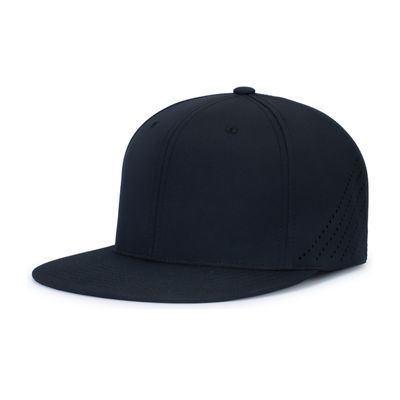 Pacific Headwear Premium Lightweight Perforated Pacflex Cap Powered by Coolcore, Black, XS