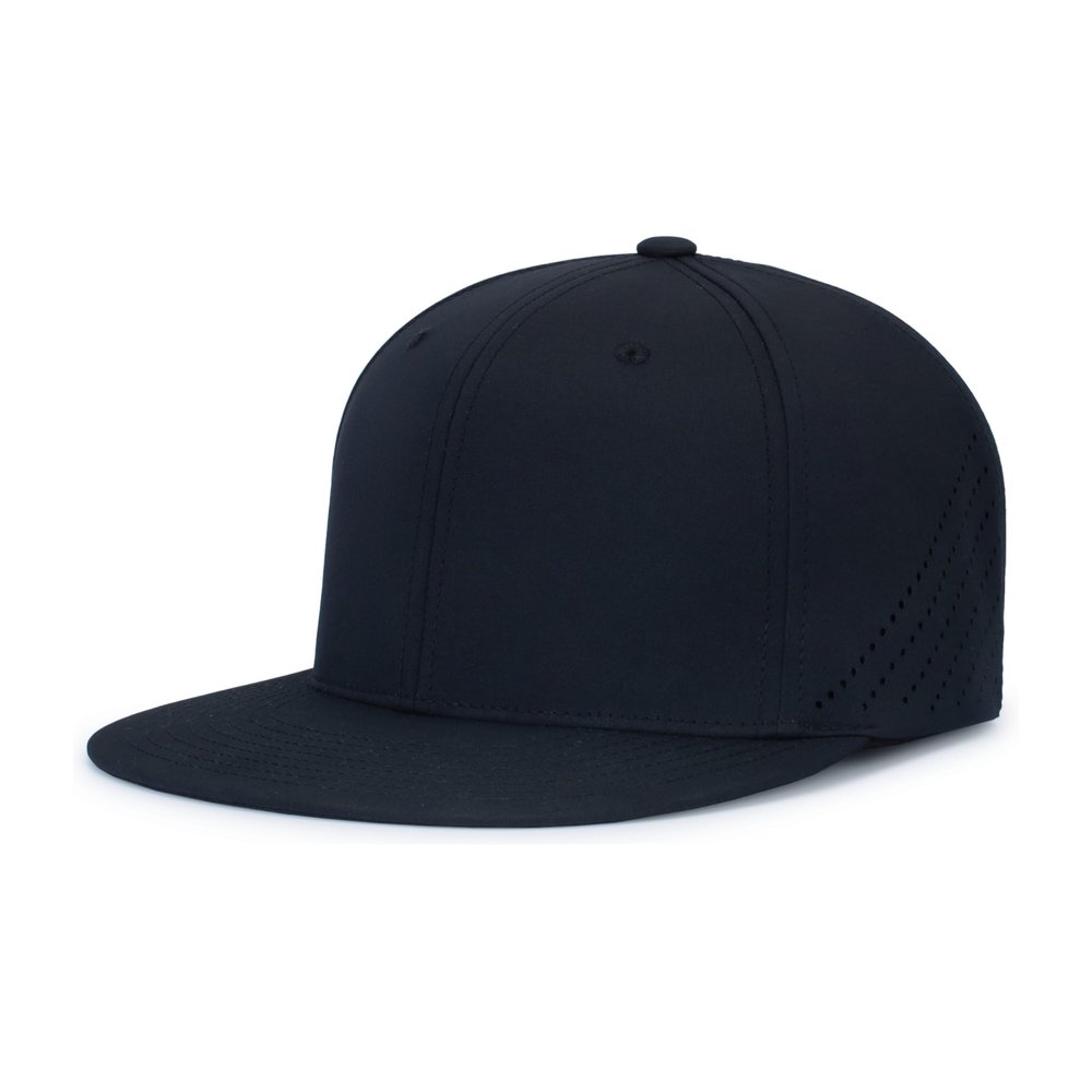 Pacific Headwear Premium Lightweight Perforated Pacflex Cap Powered by Coolcore, Black, XS