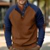MGWTFZDL 1/4 Zip Pullover Mens Quarter Zip Pullover Waffle Shirts for Men Wool Sweater Sweatshirt Men's Henley Long Sleeve 50 view 2