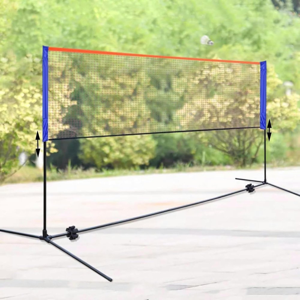 BTURYT Badminton Net Stand Portable Badminton Net with Stand Pole, Backyard Garden Lawn Park Ball Game Training Machine, Adult Junior Pickleball Volleyball Tennis Net, Wide 5.1m/16.7ft
