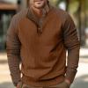 Sweat Shirts Mens Adult Quarter Zip Sweatshirt Pullover De Hombre Suteres para Hombre Button Up Sweater for Man Zara Clothes 40 view 2