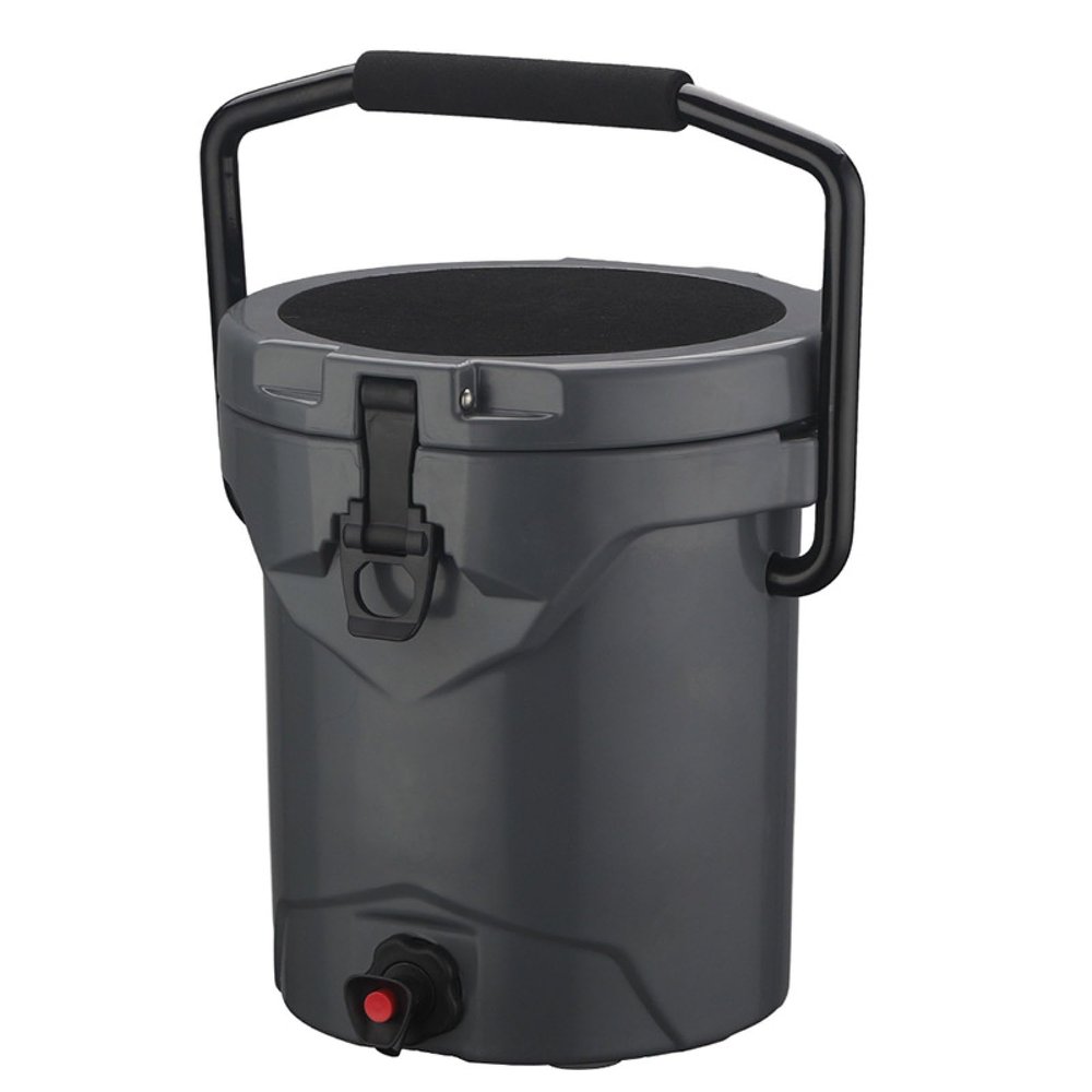 APLUSH Portable Water Cooler, 2.5 Gallon Camping Cooler Drink Dispenser with Faucet,10 QT Outdoor Cold & Hot Insulated Cooler for Camping Fishing Picnics Party,Grey,B