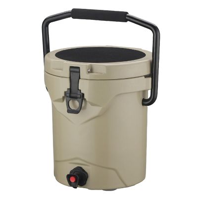 APLUSH Portable Water Cooler, 2.5 Gallon Camping Cooler Drink Dispenser with Faucet,10 QT Outdoor Cold & Hot Insulated Cooler for Camping Fishing Picnics Party,Beige,B
