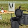 APLUSH Portable Water Cooler, 2.5 Gallon Camping Cooler Drink Dispenser with Faucet,10 QT Outdoor Cold & Hot Insulated Cooler for Camping Fishing Picnics Party,Beige,B view 2