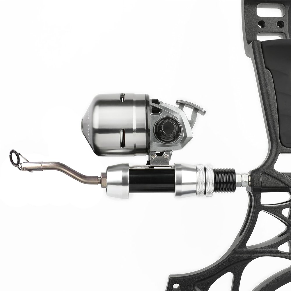 AMEYXGS MPX39 Bowfishing Reel with Seat and Power Rod for Archery Hungting Bow Fishing, Stainless Steel and Aluminium, Left/Right Reversible Handle