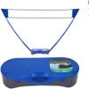 Folding Portable Badminton Net Set with Badminton Racket Stand for Outdoors Courtyard Volleyball Tennis Net, Blue view 1