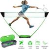 Folding Portable Badminton Net Set with Badminton Racket Stand for Outdoors Courtyard Volleyball Tennis Net, Blue view 3