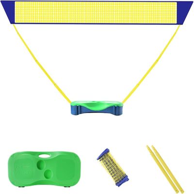 BTURYT 3 in 1 Outdoor Folding Adjustable Badminton Net Set Tennis, Badminton, Volleyball Net w Stand, Green