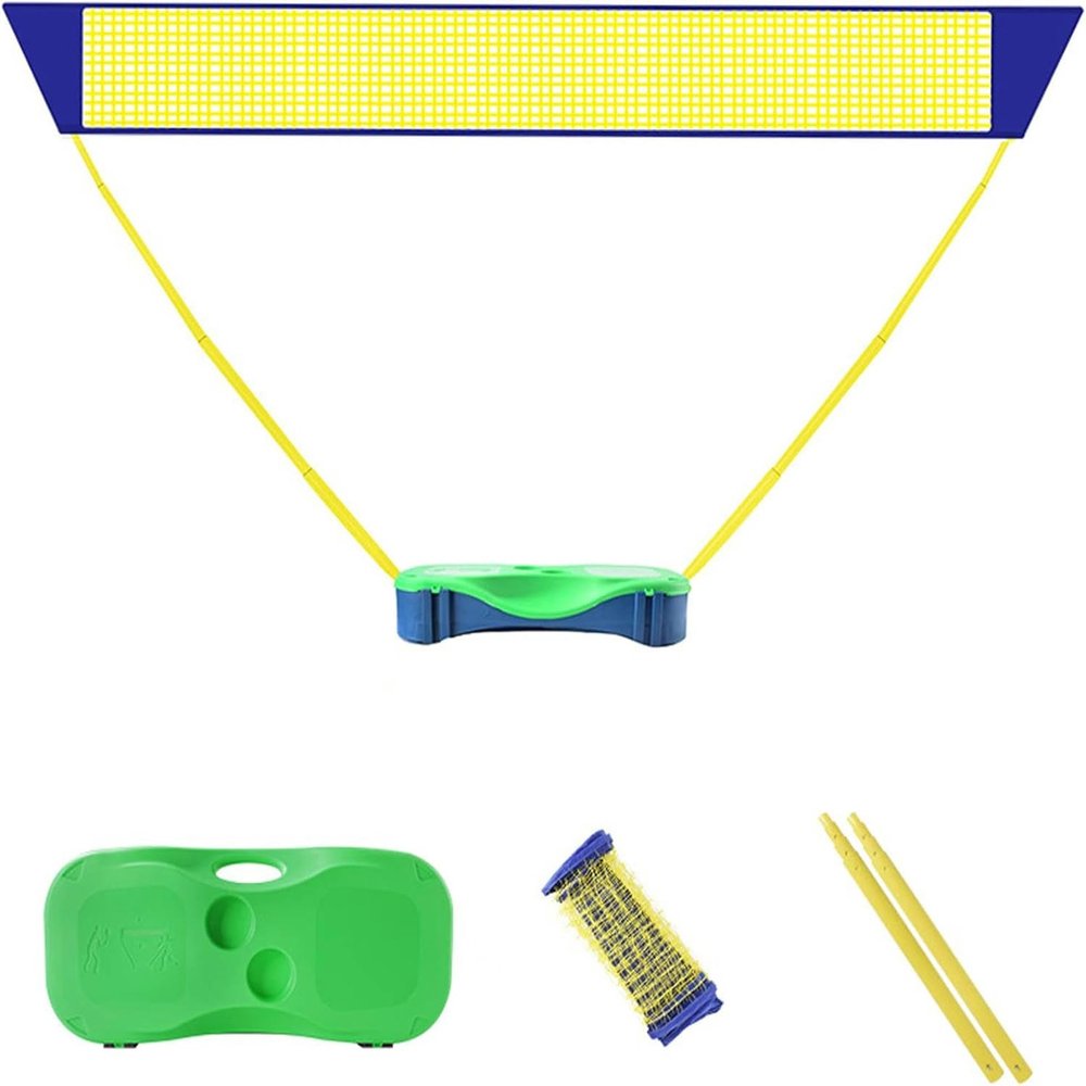BTURYT 3 in 1 Outdoor Folding Adjustable Badminton Net Set Tennis, Badminton, Volleyball Net w Stand, Green