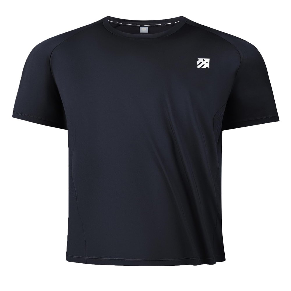 SENBWL Mens Pickleball Shirts Performance Moisture Wicking Soft Cooling Active Deodorant Quick Dry Fit Short Sleeve Workout Hiking Camping Running Tennis T Shirts for Men 83117 Black XL