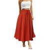Abaadlw Maxi Skirts for Women with Pockets Long Midi Length Casual Skirt for Beach Party Holiday view 1