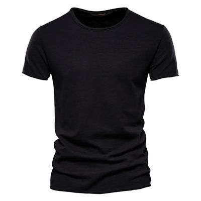 1/2/3 Pack Cotton Shirt for Men Short Sleeve V Neck Summer Casual T-Shirts Soft Comfortable Slim Basic Tee Tops (Black2,L)