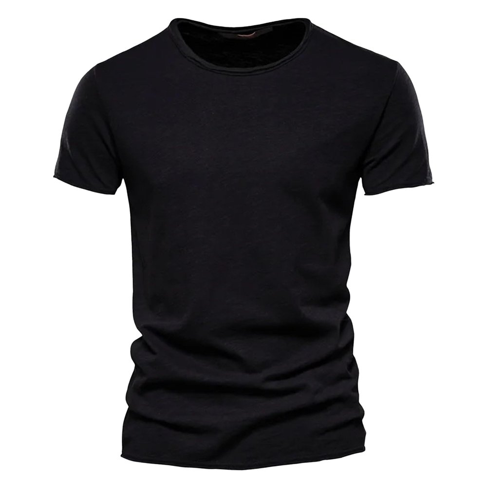 1/2/3 Pack Cotton Shirt for Men Short Sleeve V Neck Summer Casual T-Shirts Soft Comfortable Slim Basic Tee Tops (Black2,L)