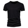 1/2/3 Pack Cotton Shirt for Men Short Sleeve V Neck Summer Casual T-Shirts Soft Comfortable Slim Basic Tee Tops (Black2,L) view 1