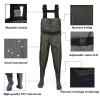Fishing Waders for Mens, Chest Waders for Men and Women, Waterproof Stockingfoot Waders Breathable, for Garden Outdoor (Green,3X-Large) view 2