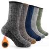 BESTENA 5 Pairs Merino Wool Socks Cushioned Men's Hiking Socks Breathable Warm Sock Thick Crew Sock Thermal Athletic Socks view 1