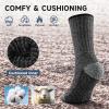 BESTENA 5 Pairs Merino Wool Socks Cushioned Men's Hiking Socks Breathable Warm Sock Thick Crew Sock Thermal Athletic Socks view 4
