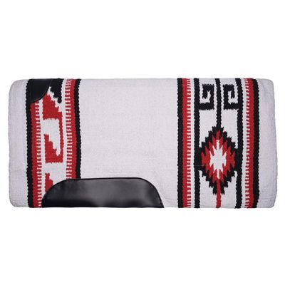 Dura-Tech Performance Western Horse Saddle Pad | Hand-Woven Acrylic with Moisture-Wicking Fleece | 3/4" Felt Interior | Classic Native Design | 34" x 36" | Color Cream/Black/Rust