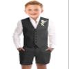 Boys Linen Suit Size 16 Teenager Black Shorts Suit for Boys Light Weight Beach Wedding Prom Tuxedo Teen Homecoming Vest Set view 1
