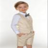 Boy Linen Vest Suits Formal 3 Pieces White Shorts Suit for Boys Beach Wedding Outfit Kids Prom Tuxedo Dresswear Set Size 5 view 3