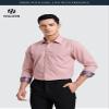 HISDERN Mens Pink Dress Shirts Business Button Down Long Sleeve Shirts Casual Formal Tuxedo Shirt for Men Regular Fit Party view 4