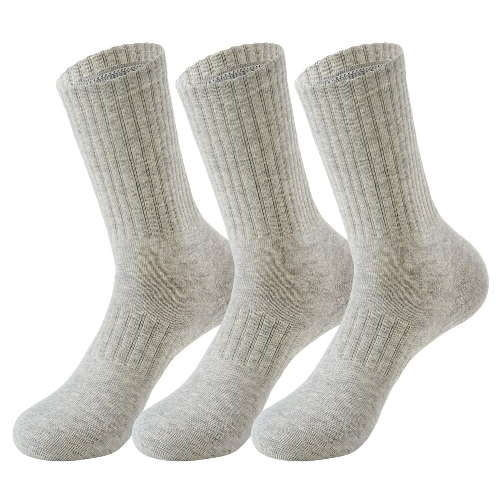 MAGIARTE Womens Compression Athletic Cotton Crew Socks Moisture Wicking Running Cycling Sports Multi Socks for Women 3 PACK (#03L L.Grey)