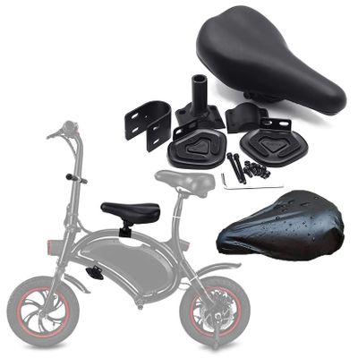 Wkantlaes Front Bike Child Seat Mounted Saddle Seats with Seat Cover Handlebar Combo Pack, Set of Children Saddle Seat Foot Pedals for DYU D3 F Electric Bike Folding Electric Commuter City Bicycle