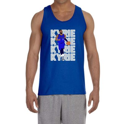 Blue Kyrie Irving Text Pic Tank Top Adult XL