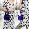 uxcell Women Acrylic Clear Clutch Purses Square Evening Handbag Box Purse for Wedding Prom Party, Blue/Silver view 2
