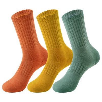 MAGIARTE Womens Compression Athletic Cotton Crew Socks Moisture Wicking Running Cycling Multi Sports Socks for Women 3 PACK (Multi #01L)