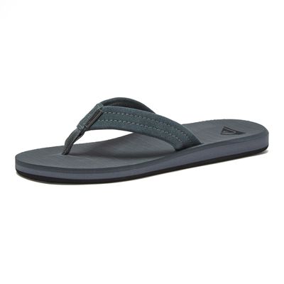 Quiksilver Carver Suede Flip Flops for Men, Arch Support Athletic Mens Sandals, Size 6 to 16 Thong Mens Slides, Grey/Grey/Black, 15 M US
