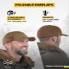 2SBR 2SABERS Mens Winter Hat with Earflaps and Visor - Warm Trucker Baseball Cap Hat Coyote view 4