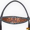 HILASON Western Horse Leaf Hand Carved Headstall Genuine Leather Dark Brown view 3