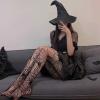 LJJCSFF Spider Thigh High Stockings Spider Web Fishnet Leggings Black High Waist Halloween Hosiery Spiderweb Patterned Tights Mesh Pantyhose view 2