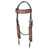 HILASON Horse Floral Hand Carved American Leather Breast Collar Headstall Set Dark Brown | and Western Tack view 2