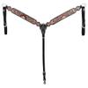 HILASON Horse Floral Hand Painted American Leather Breast Collar Headstall Dark Brown | and Set Western Tack view 3