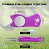 Middletown Outdoors Golf Divot Tool with Magnetic Ball Marker, Multifunctional Divot Tool, Foldable Fork,Fix Divots, Clean Clubs and Cleats, U Shape Bottom can Hold Club, Pink view 2