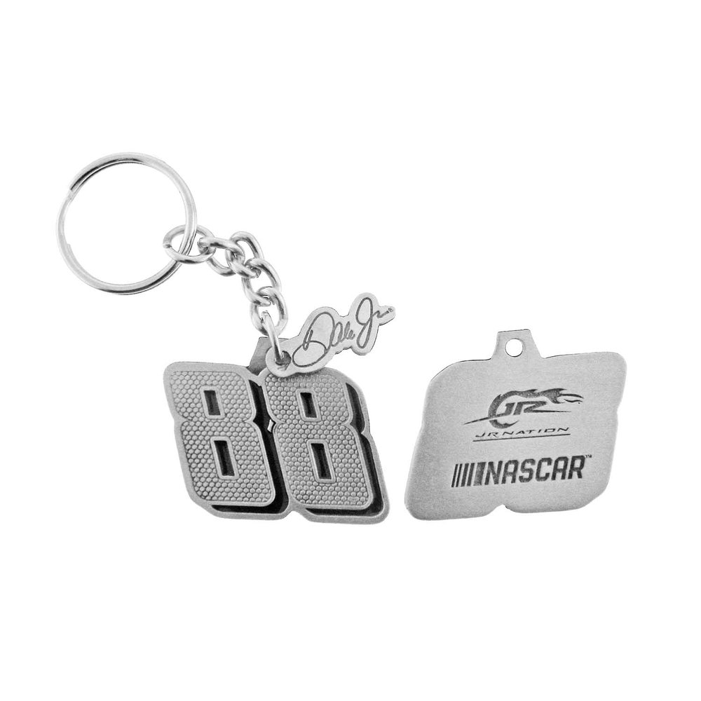 Dale Earnhardt Jr. #88 Pewter Number Signature Hang Tag Keychain