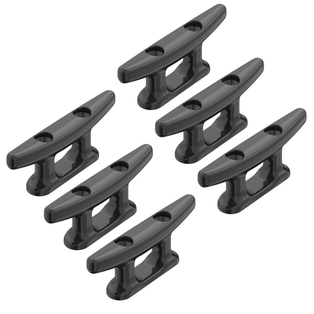 SEAFLO 5" Boat Cleat Black Nylon Dock Cleat Kayak Cleat(5", 6-Pack)